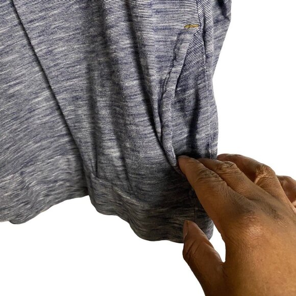 Salute by Levelwear Men's Heather Blue Sweatshirt Henley Hoodie - Picture 4 of 7